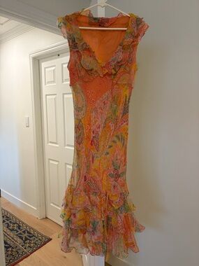 Ralph Lauren 100% Silk Paisley Dress